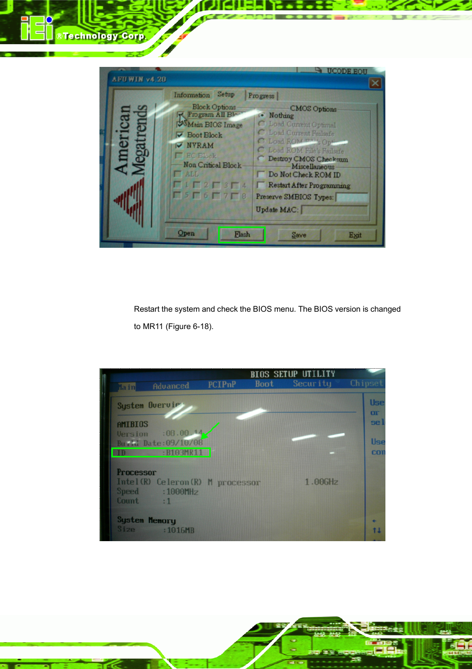Figure 6-17: afuwin – flash | IEI Integration ICE-DB-9S User Manual | Page 133 / 159
