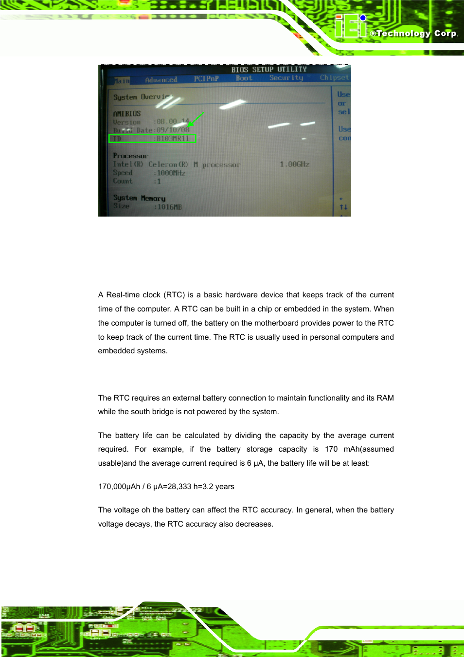 A.1 rtc overview, A.1.1 how to calculate the battery life, A.1 rtc o | Verview | IEI Integration ICE-DB-9S User Manual | Page 136 / 159