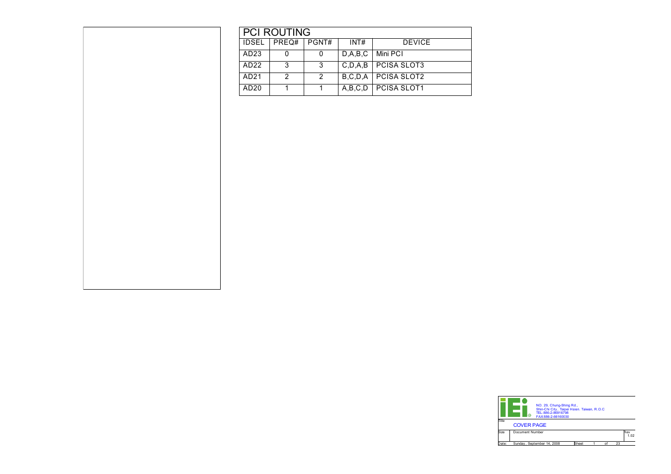 Pci routing, Cover page, Value rule | IEI Integration ICE-DB-9S User Manual | Page 138 / 159