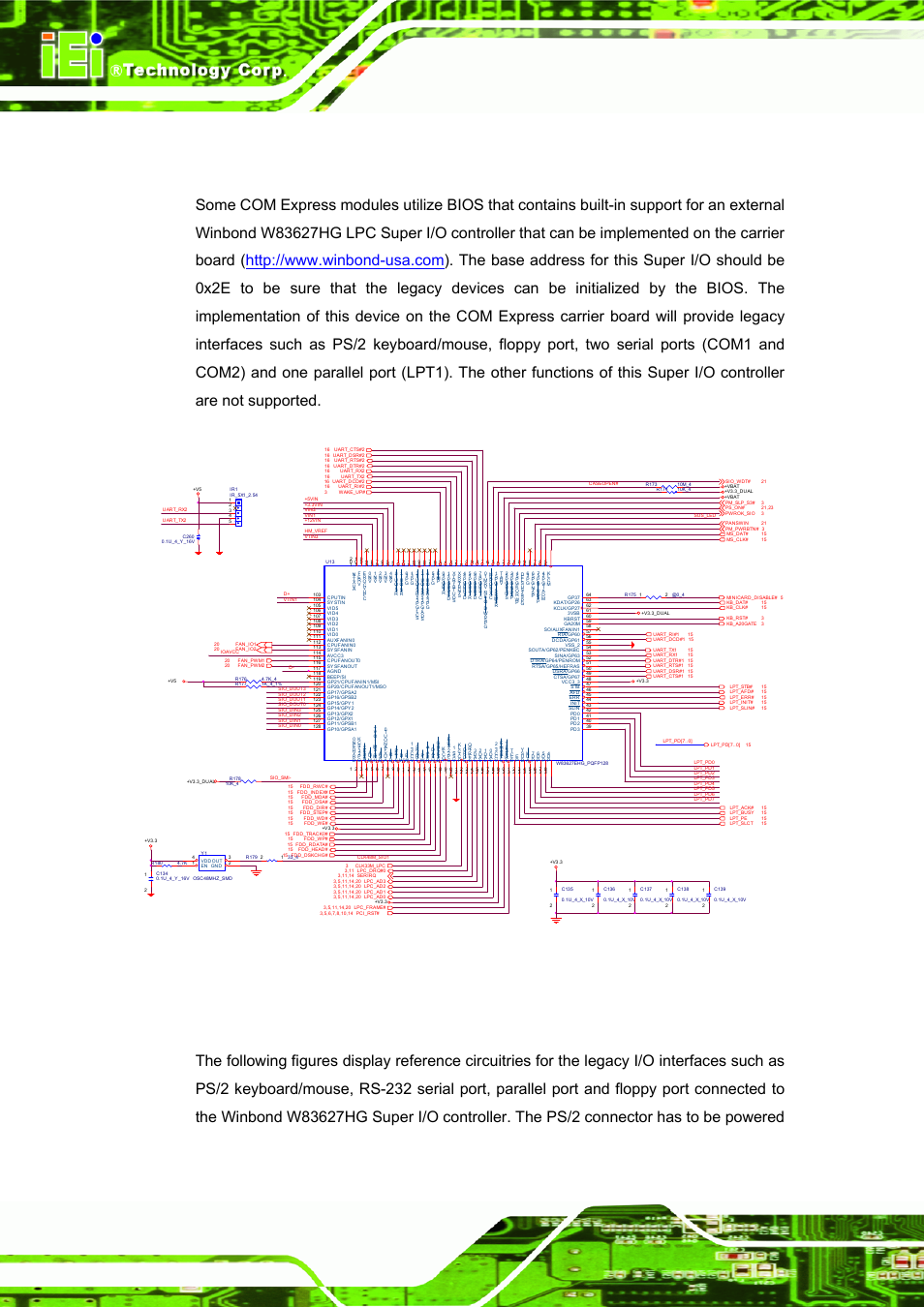 3 lpc superio for legacy io support, 1 keyboard/mouse, Figure 4-35: windbond w83627ehg reference design | Ir connector | IEI Integration ICE-DB-9S User Manual | Page 89 / 159