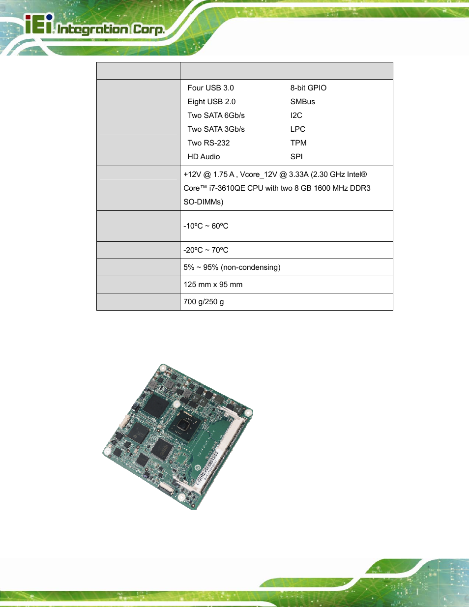 3 ice-cv-d25501/n26001 com express module, Ice-cv-d25501/n26001, Xpress | Odule, Figure 1-2: ice-cv-d25501/n26001, Table 1-1: ice-qm770 specifications | IEI Integration ICE-DB-T6 User Manual | Page 14 / 129