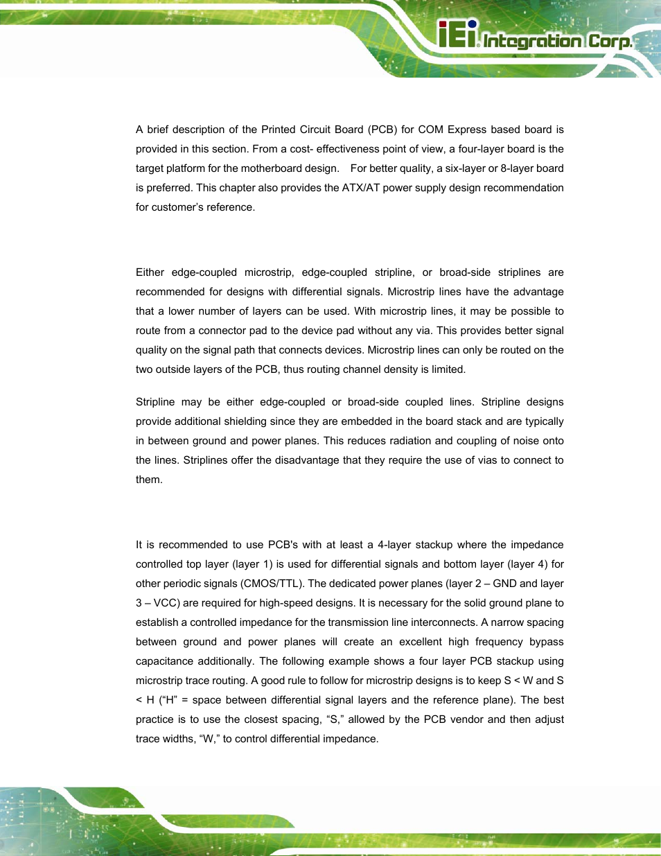 1 chapter overview, 2 microstrip or stripline, 3 pcb stackup example | Hapter, Verview, Icrostrip or, Tripline, Tackup, Xample | IEI Integration ICE-DB-T6 User Manual | Page 77 / 129