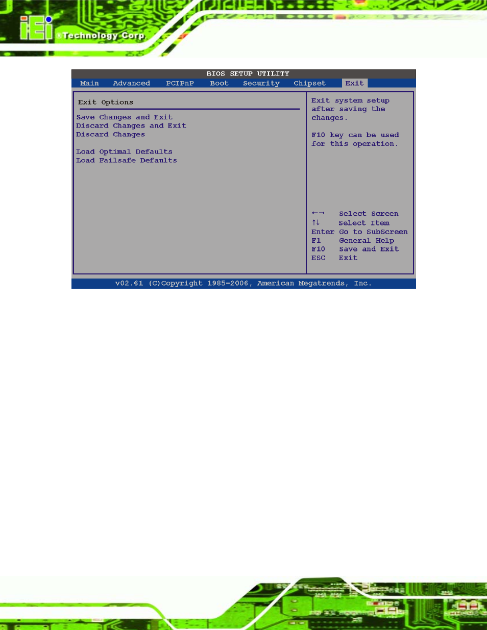 Bios menu 26: exit | IEI Integration ICE-945GSE v1.01 User Manual | Page 102 / 151