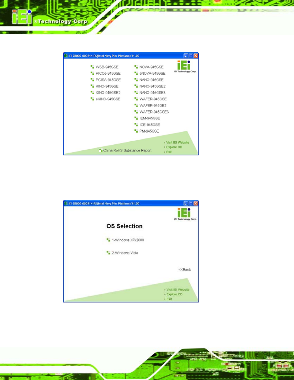 Figure 7-1: start up screen, Figure 7-2: select operating system | IEI Integration ICE-945GSE v1.01 User Manual | Page 106 / 151