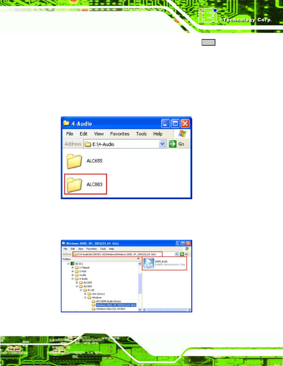 2 hd audio driver installation, Figure 7-25: hd audio, Figure 7-26: hd audio driver options | IEI Integration ICE-945GSE v1.01 User Manual | Page 121 / 151
