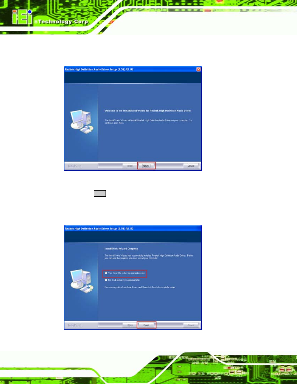 Figure 7-28: hd audio driver installation complete | IEI Integration ICE-945GSE v1.01 User Manual | Page 122 / 151