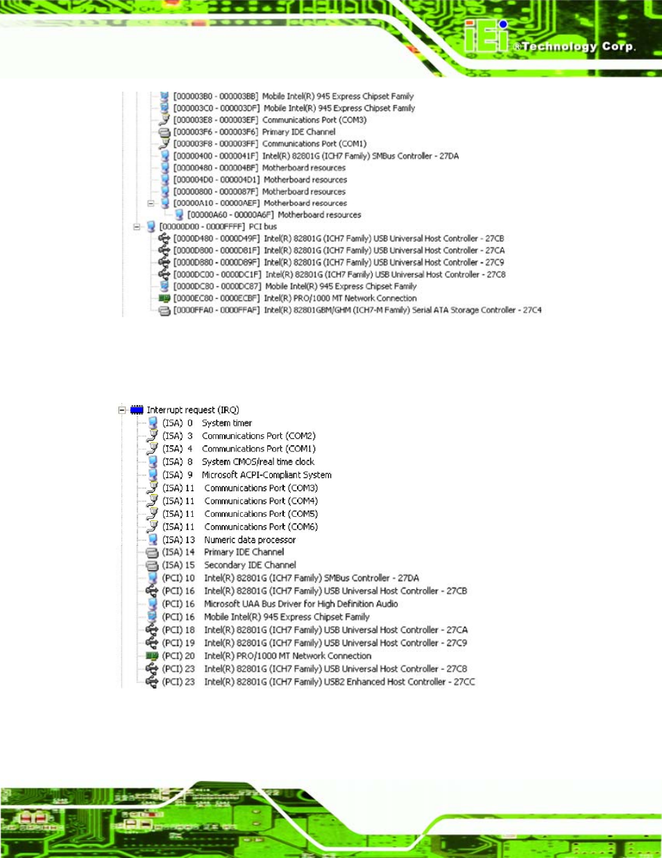 D.3 interrupt request (irq), Nterrupt, Equest | Irq) | IEI Integration ICE-945GSE v1.01 User Manual | Page 143 / 151