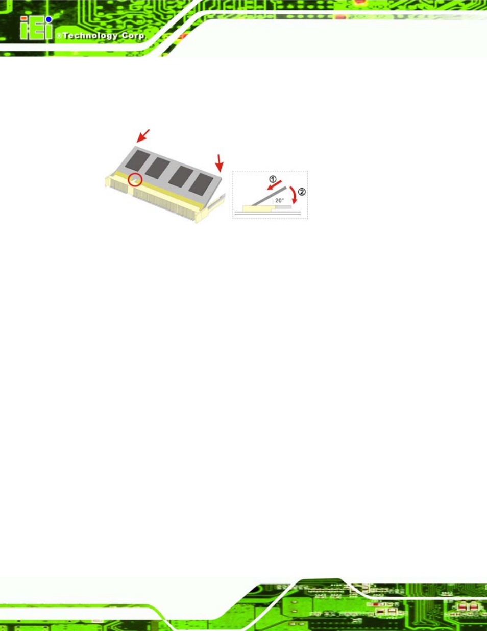 3 so-dimm installation, So-dimm, Nstallation | Figure 5-1: so-dimm installation | IEI Integration ICE-945GSE v1.01 User Manual | Page 50 / 151
