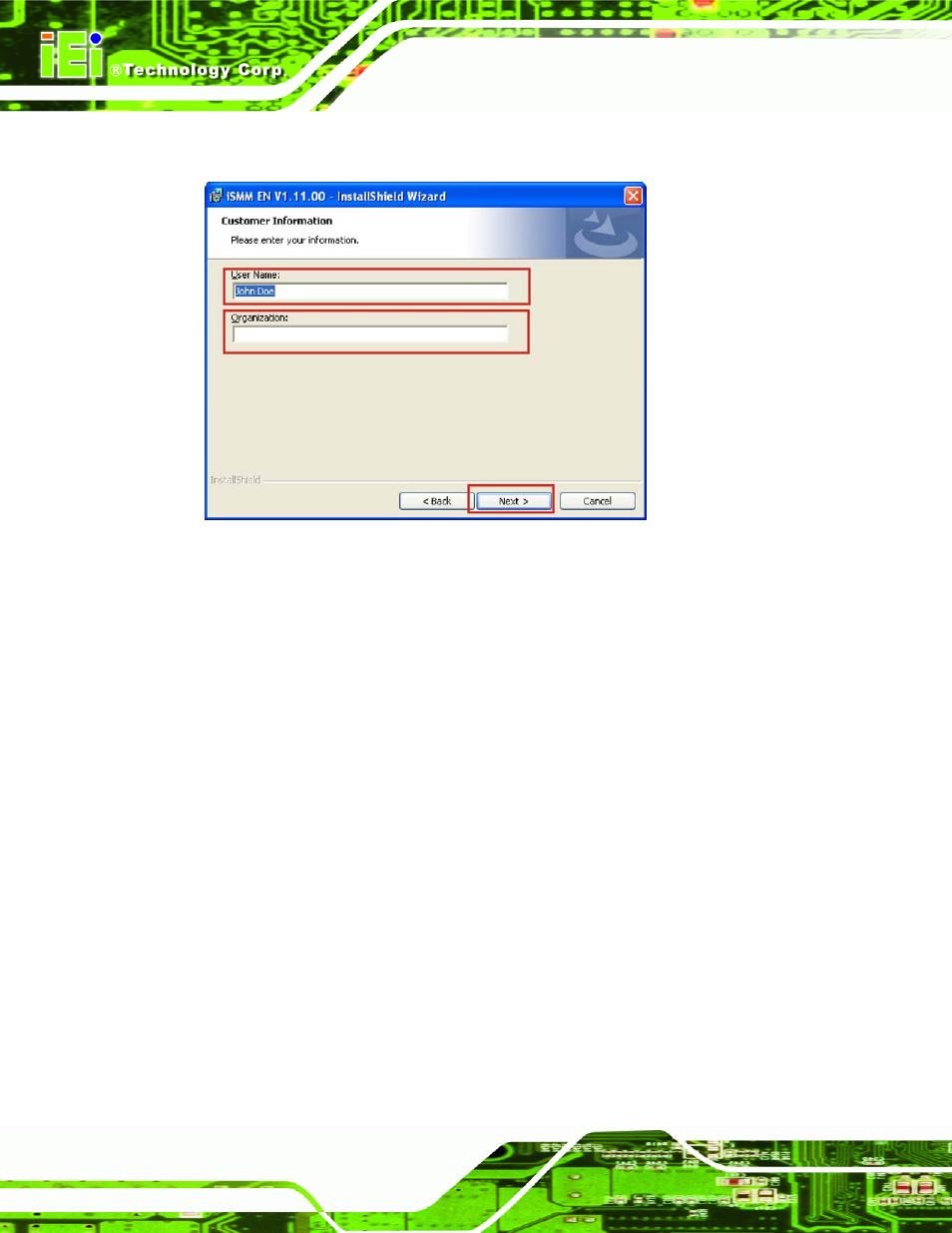 Figure 7-33: ismm customer information | IEI Integration ICE-945GSE v1.11 User Manual | Page 122 / 147