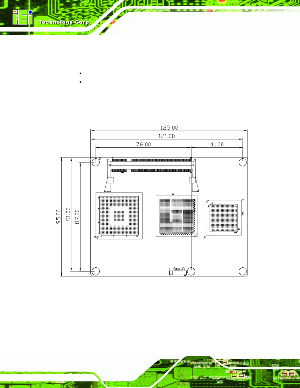 1 dimensions, 1 main dimensions, Imensions | Figure 2-1: main dimensions (mm) | IEI Integration ICE-945GSE v1.11 User Manual | Page 20 / 147