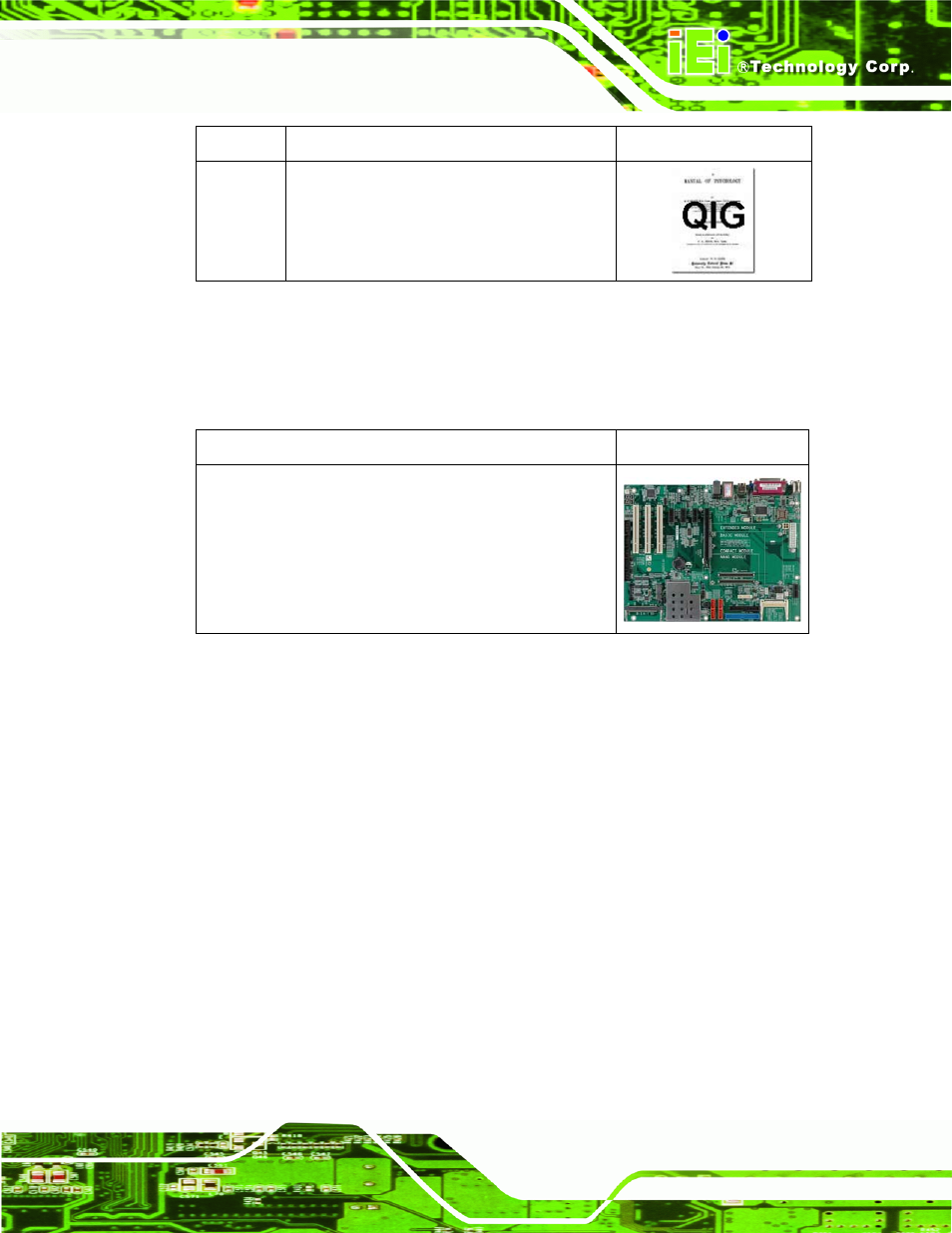 4 optional items, Ptional, Tems | Table 2-1: packing list, Table 2-2: optional items | IEI Integration ICE-CV-D25502_N26002 User Manual | Page 23 / 150