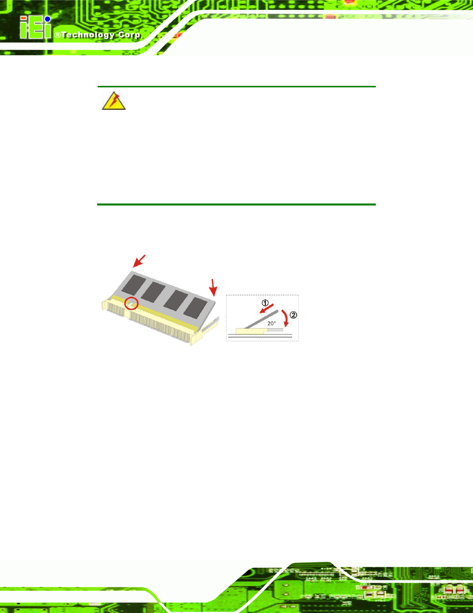 3 so-dimm installation, So-dimm, Nstallation | Figure 4-1: so-dimm installation | IEI Integration ICE-CV-D25502_N26002 User Manual | Page 40 / 150