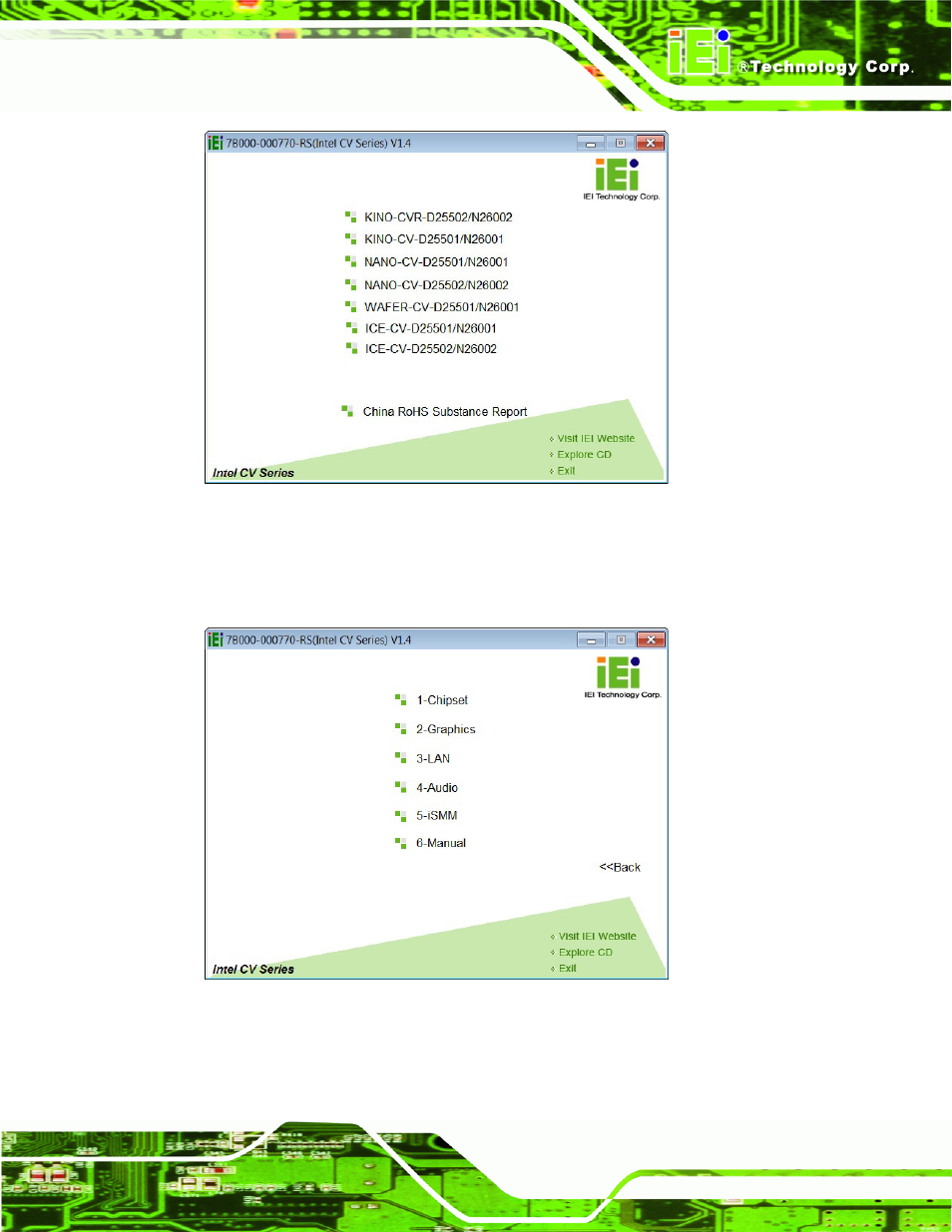 Figure 6-1: start up screen, Figure 6-2: drivers | IEI Integration ICE-CV-D25502_N26002 User Manual | Page 81 / 150