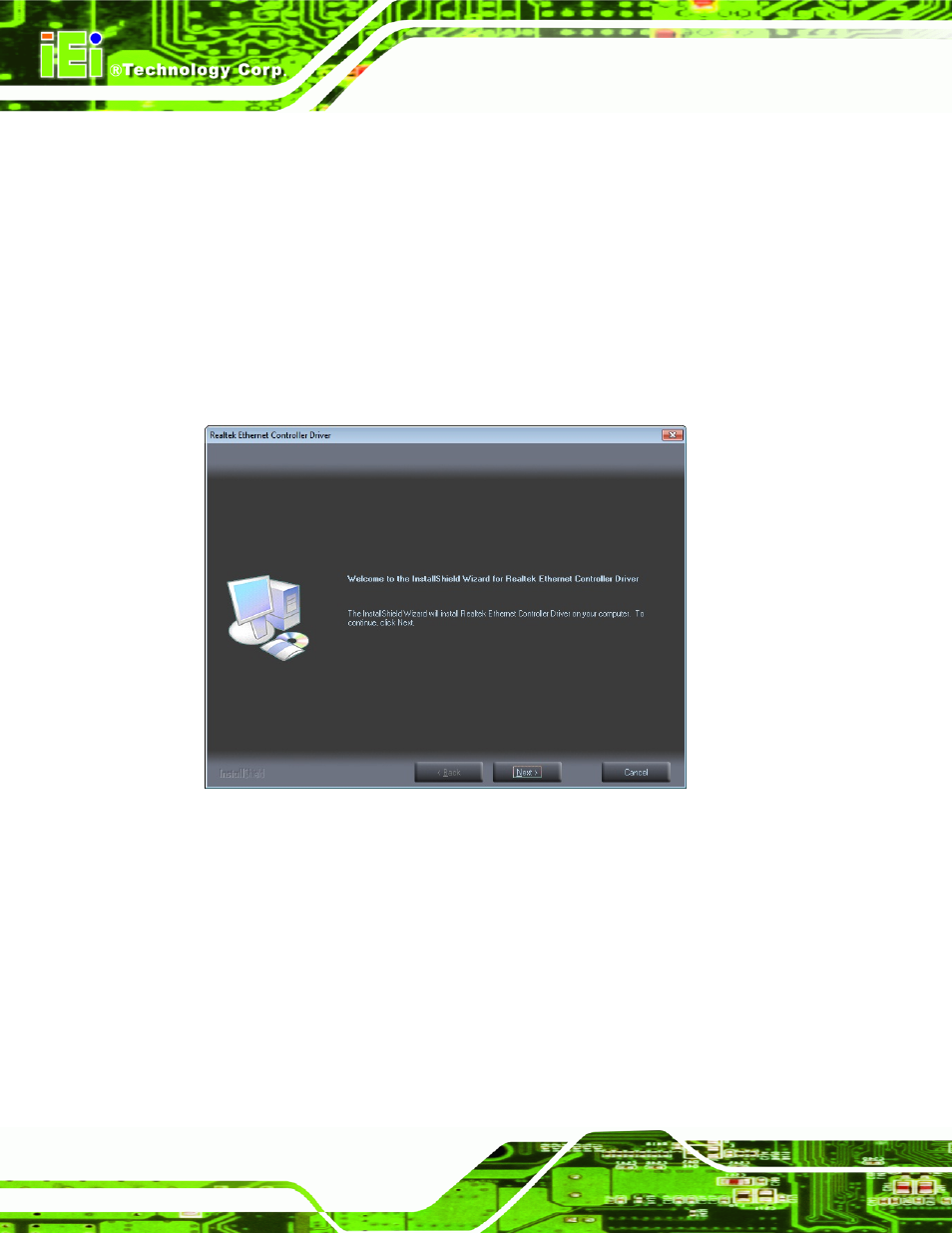 5 lan driver installation, River, Nstallation | Figure 6-14: lan driver welcome screen | IEI Integration ICE-CV-D25502_N26002 User Manual | Page 90 / 150