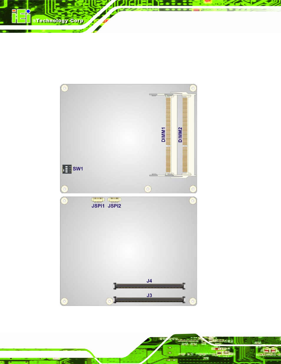 1 peripheral interface connectors, 1 ice-qm770 layout, Eripheral | Nterface, Onnectors, Figure 3-1: connectors | IEI Integration ICE-QM770 User Manual | Page 26 / 168