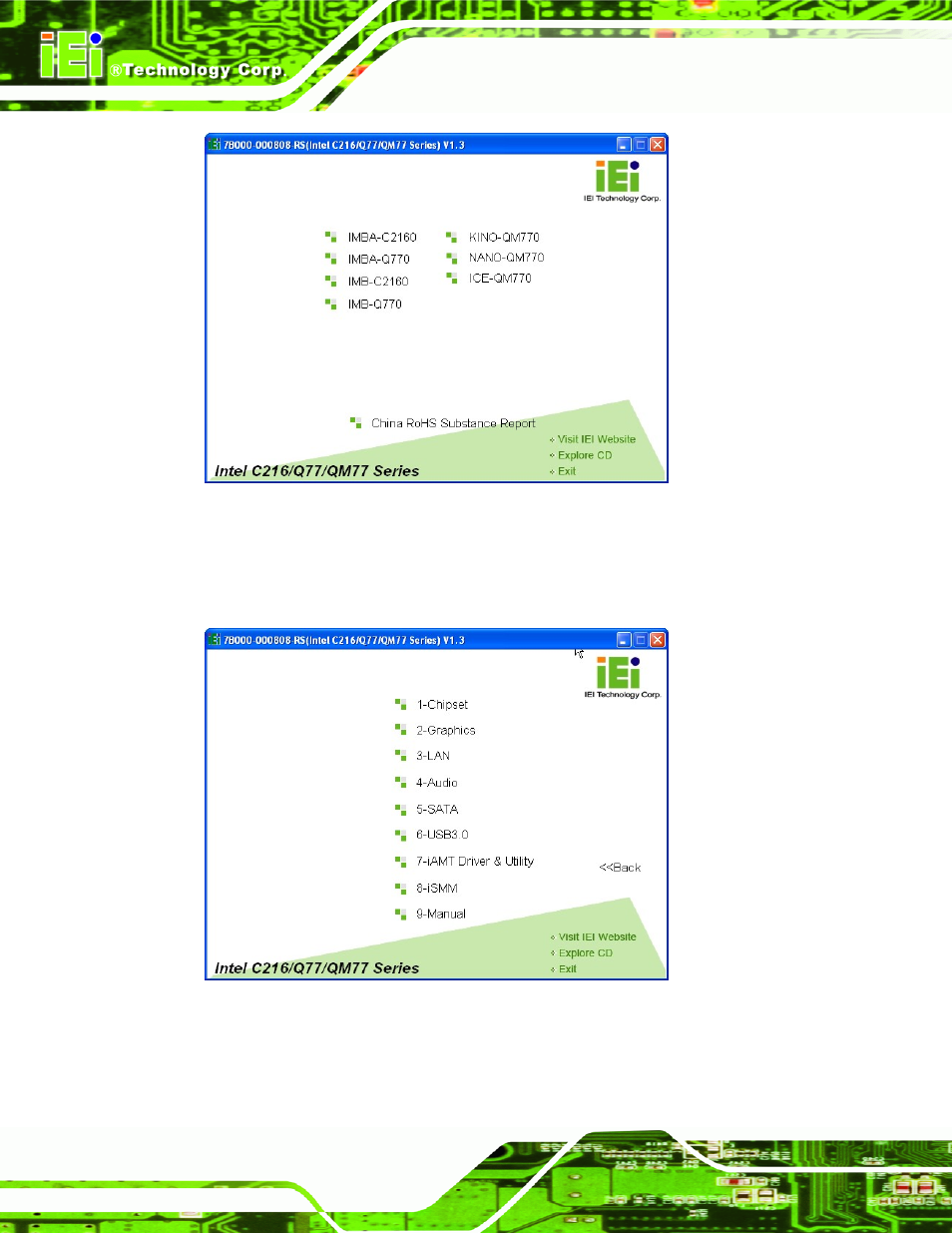 Figure 6-1: start up screen, Figure 6-2: drivers | IEI Integration ICE-QM770 User Manual | Page 90 / 168
