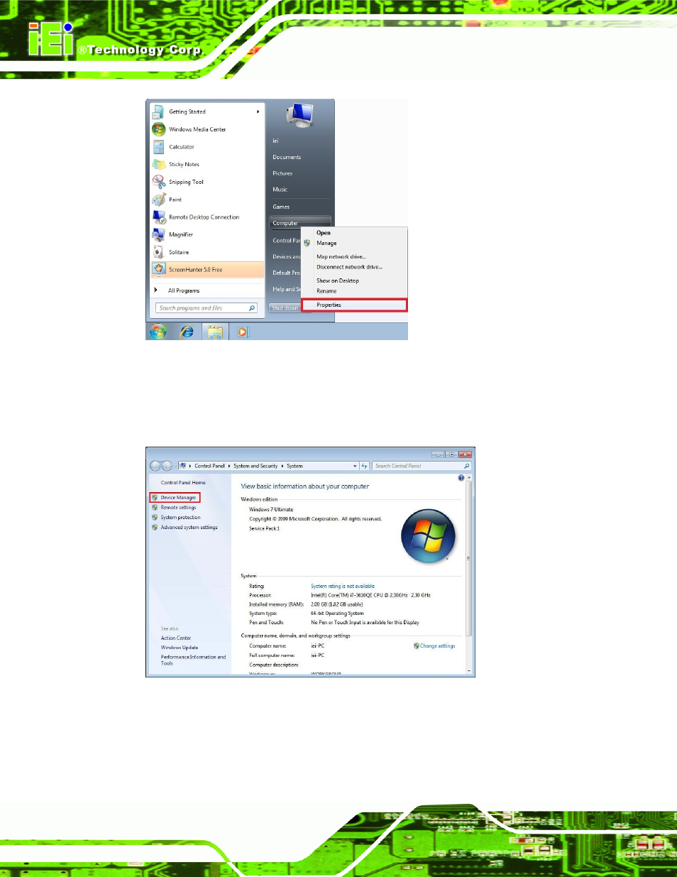 Figure 6-13: windows control panel, Figure 6-14: system control panel | IEI Integration ICE-QM770 User Manual | Page 98 / 168