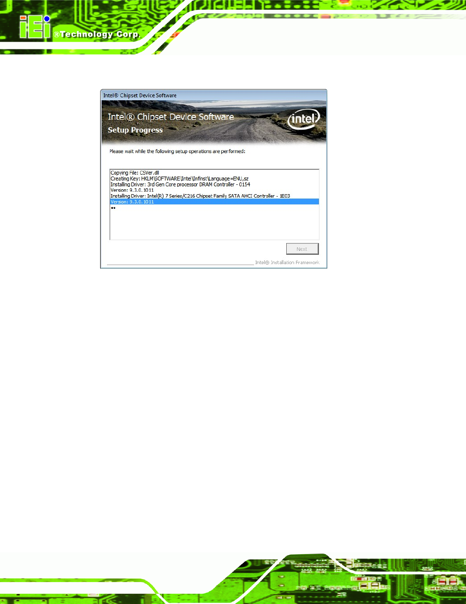 Figure 6-6: chipset driver setup operations | IEI Integration ICE-QM871 User Manual | Page 91 / 172