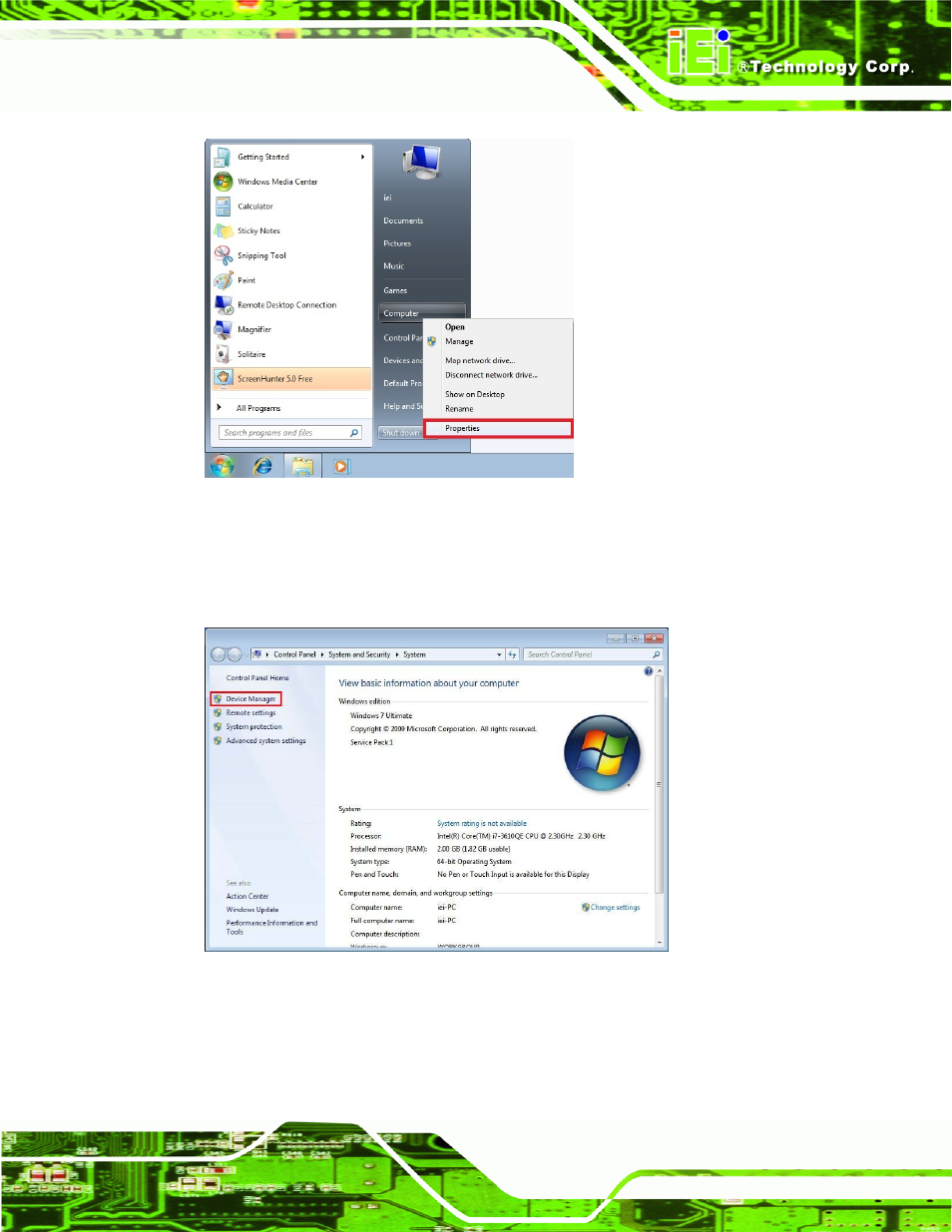 Figure 6-13: windows control panel, Figure 6-14: system control panel | IEI Integration ICE-QM871 User Manual | Page 96 / 172