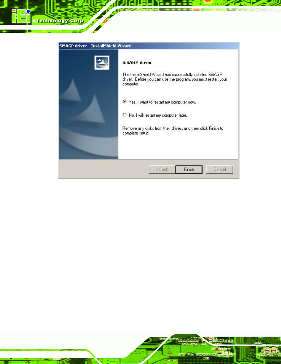 3 realtek audio driver installation, Udio, River | Nstallation, Figure 7-5: restart the computer | IEI Integration IEM-LX v1.00 User Manual | Page 102 / 140