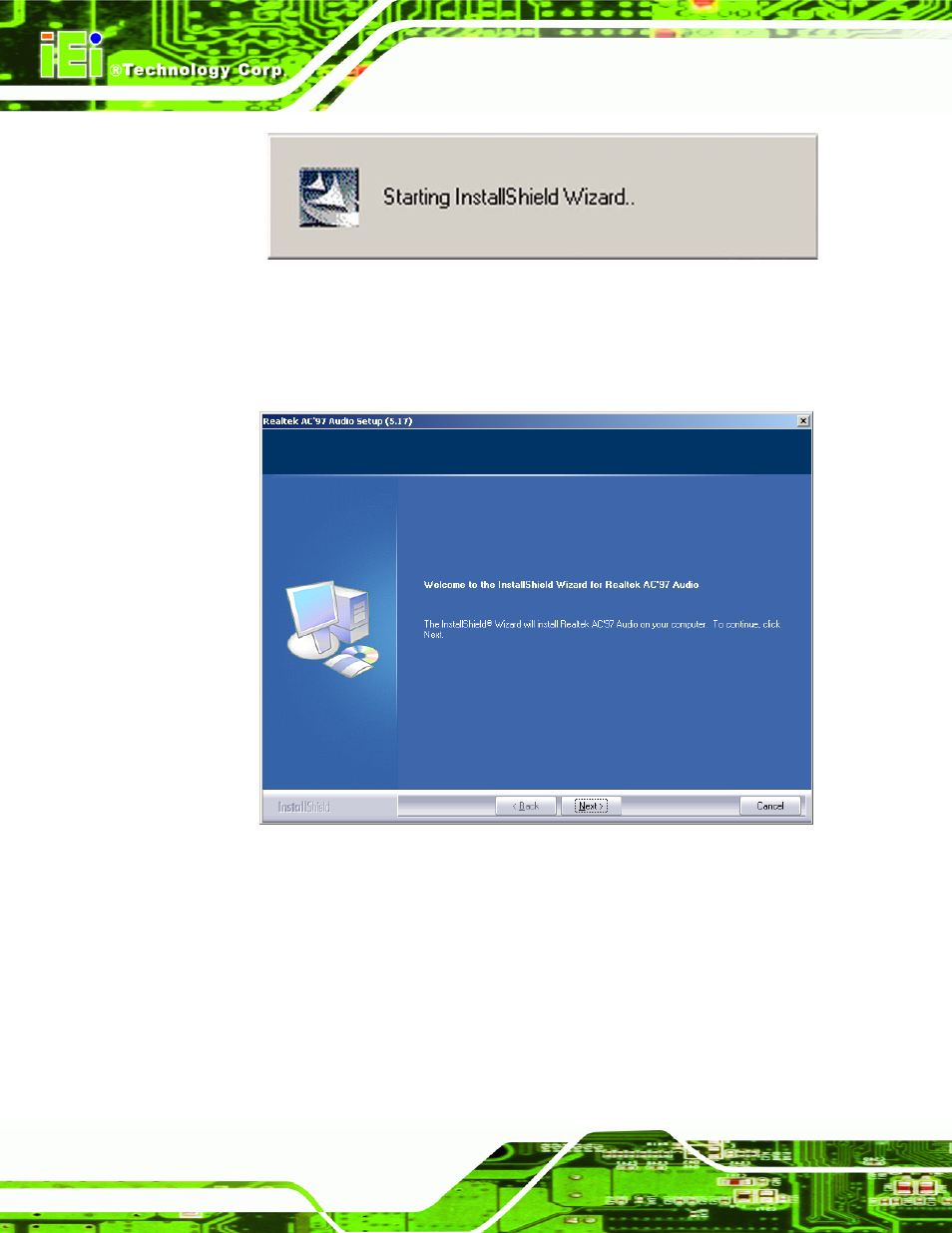 Figure 7-9: audio driver setup preparation | IEI Integration IEM-LX v1.00 User Manual | Page 104 / 140