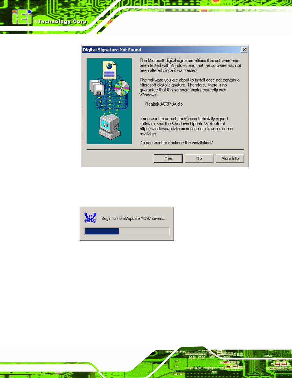 Figure 7-11: audio driver digital signal, Figure 7-12: audio driver installation begins | IEI Integration IEM-LX v1.00 User Manual | Page 106 / 140