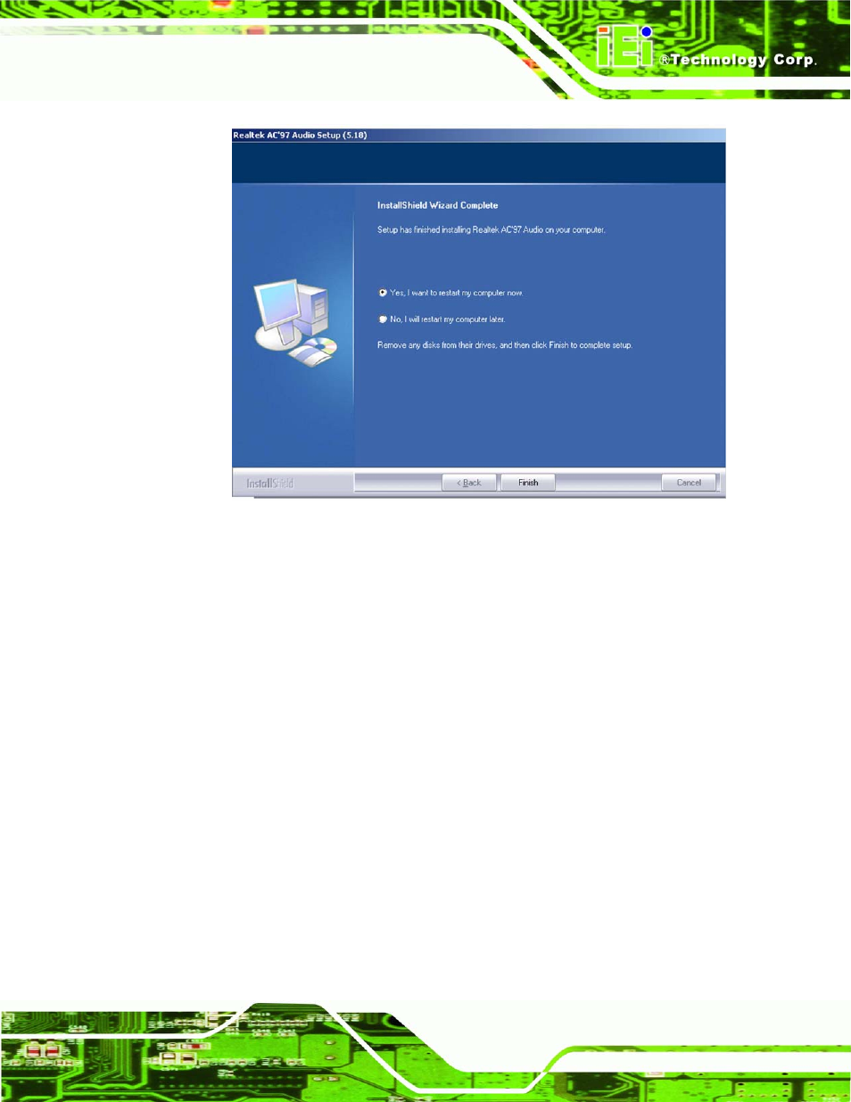 4 amd vga driver, 4 amd vga d, River | Figure 7-13: audio driver installation complete | IEI Integration IEM-LX v1.00 User Manual | Page 107 / 140