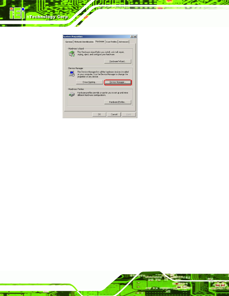 Figure 7-16: double click the device manager tab | IEI Integration IEM-LX v1.00 User Manual | Page 110 / 140