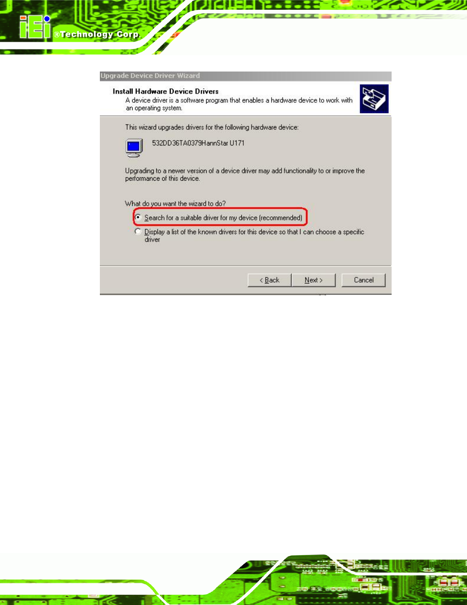 Figure 7-18: search for suitable driver | IEI Integration IEM-LX v1.00 User Manual | Page 112 / 140