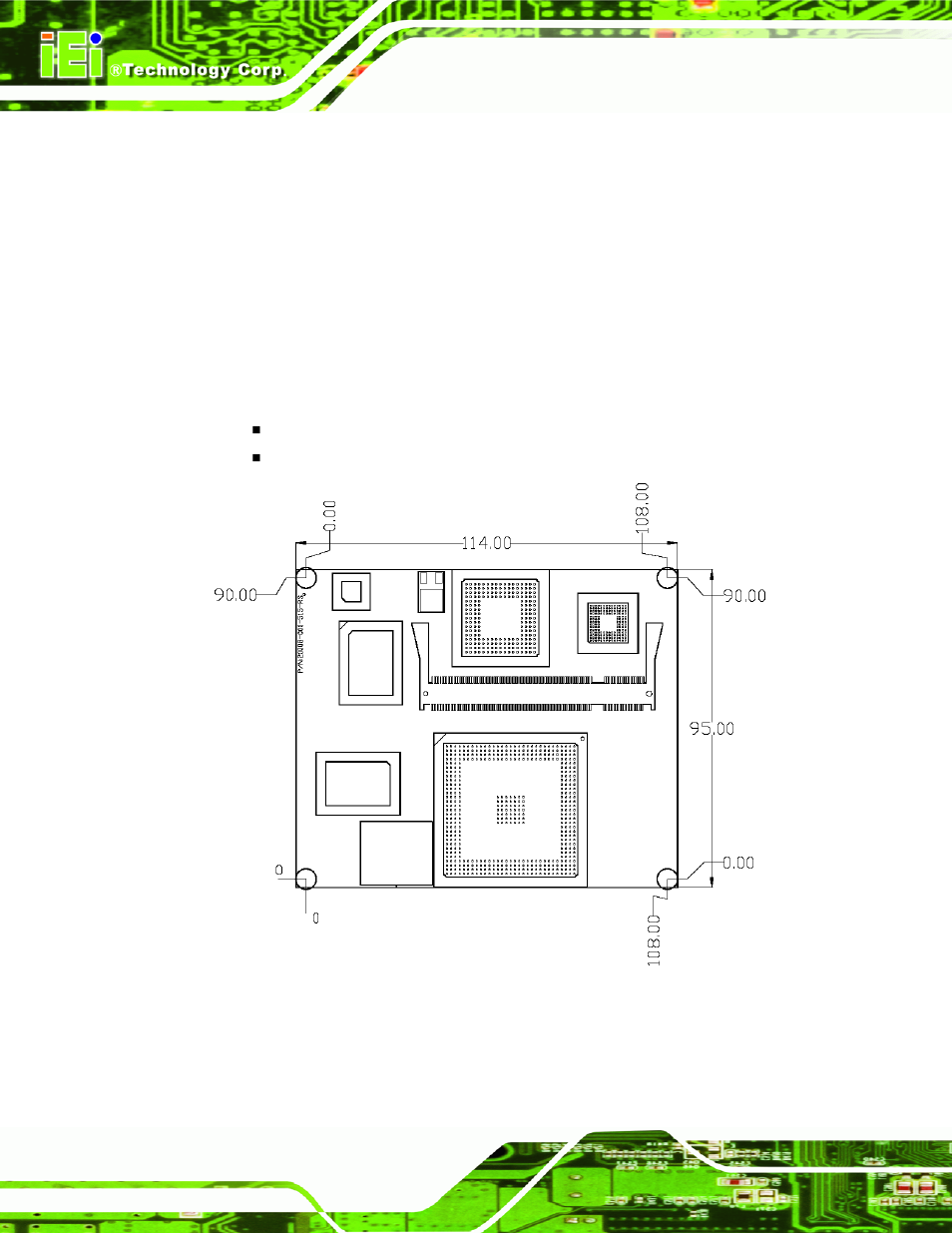 1 overview, 2 dimensions, 1 board dimensions | Verview, Imensions, Figure 2-1: iem-lx dimensions (millimeters) | IEI Integration IEM-LX v1.00 User Manual | Page 22 / 140