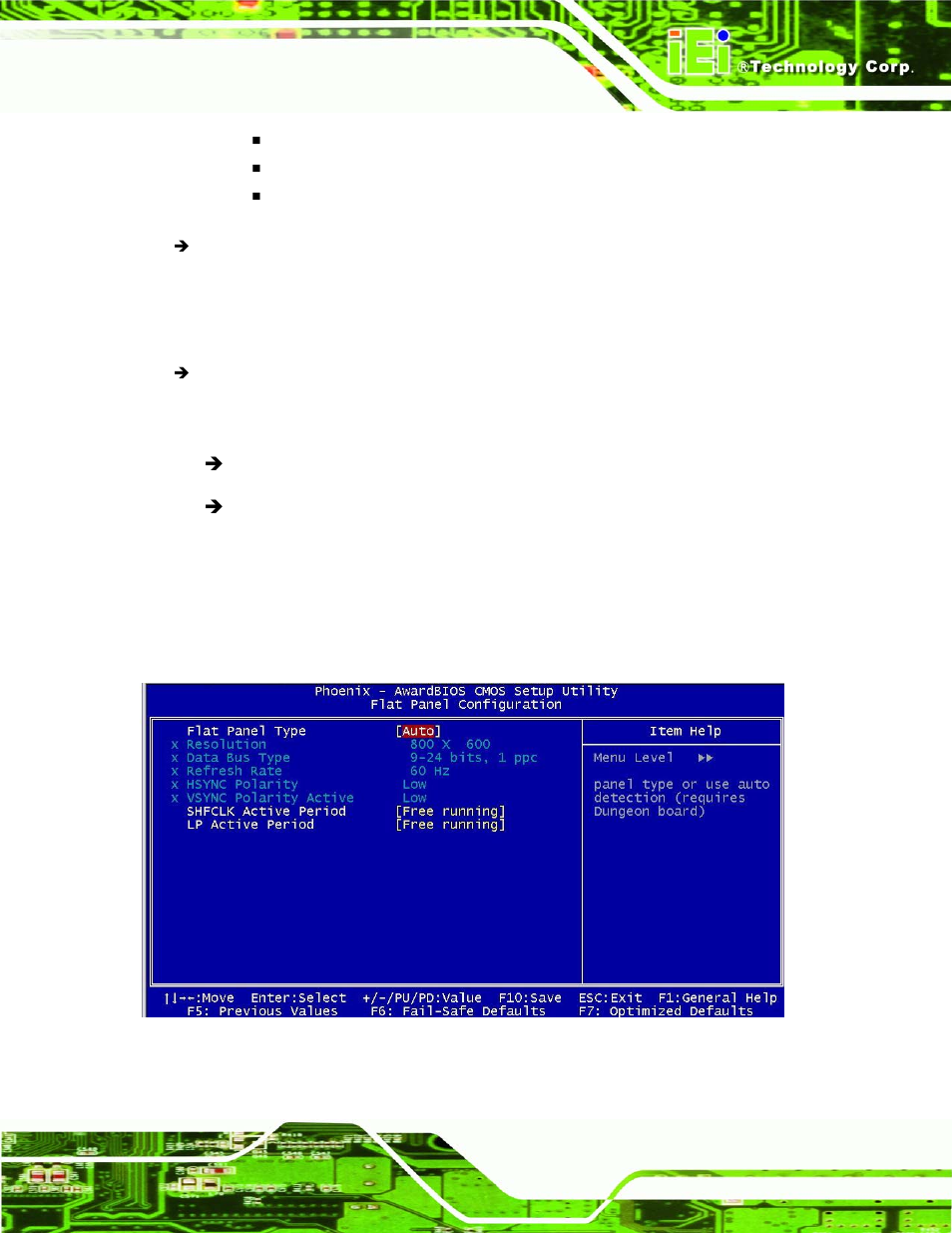 1 flat panel configuration, Menu 6: pci express port functions | IEI Integration IEM-LX v1.00 User Manual | Page 75 / 140