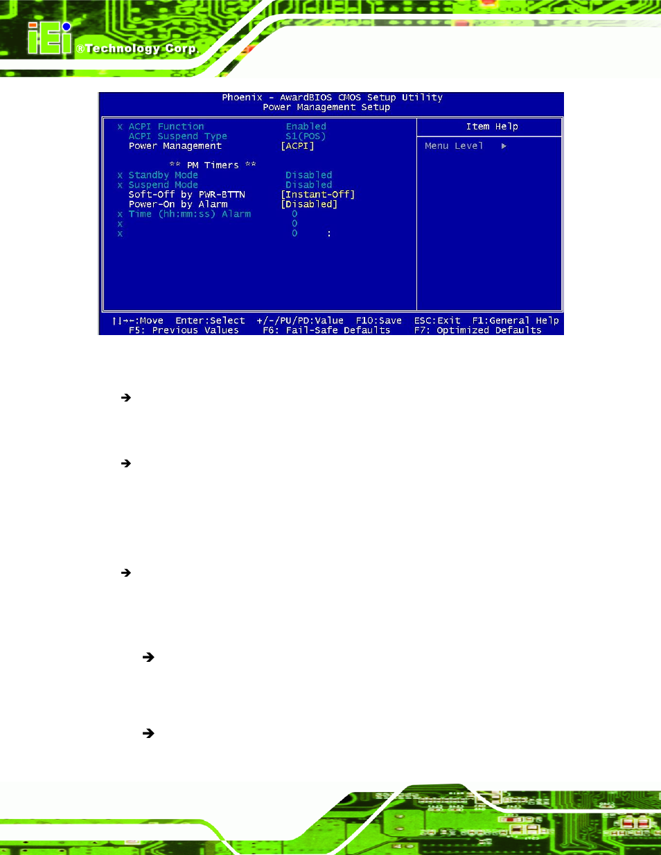 Menu 8: power management setup | IEI Integration IEM-LX v1.00 User Manual | Page 86 / 140