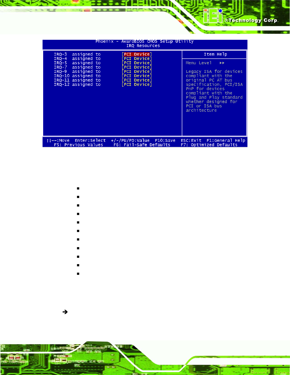 Menu 10: irq resources | IEI Integration IEM-LX v1.00 User Manual | Page 91 / 140