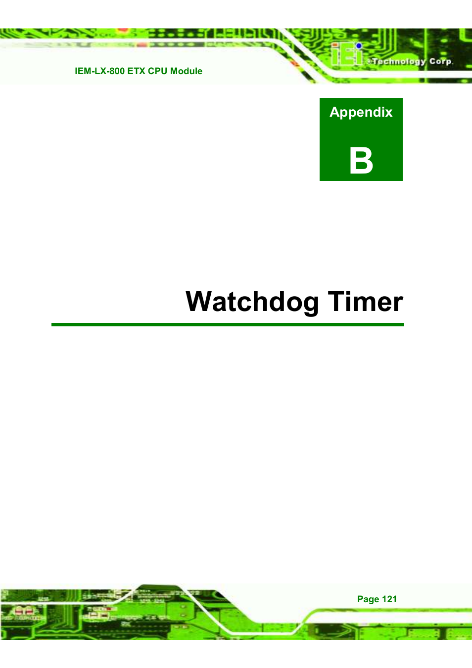 Bwatchdog timer | IEI Integration IEM-LX v1.10 User Manual | Page 137 / 152