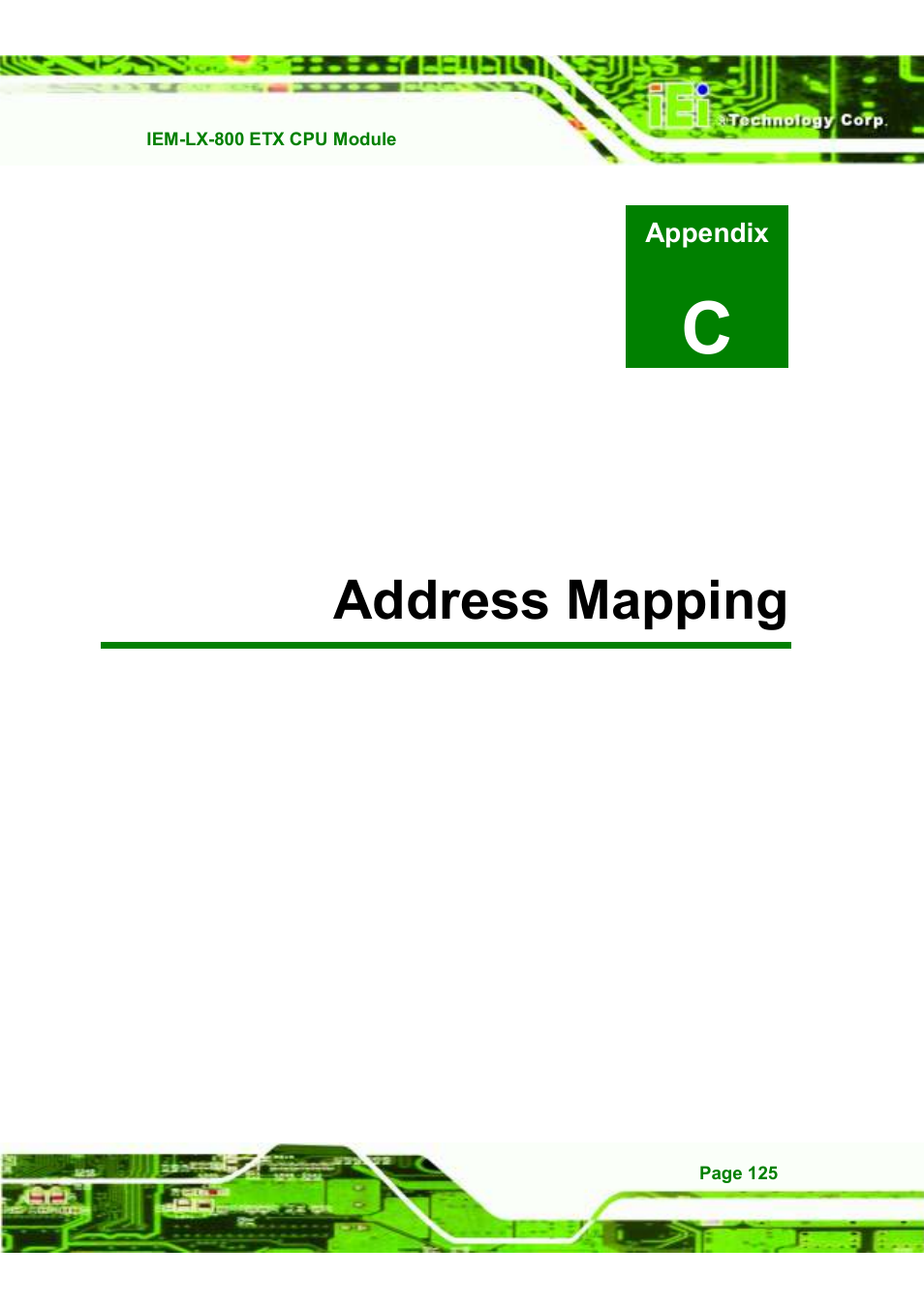 Caddress mapping | IEI Integration IEM-LX v1.10 User Manual | Page 141 / 152