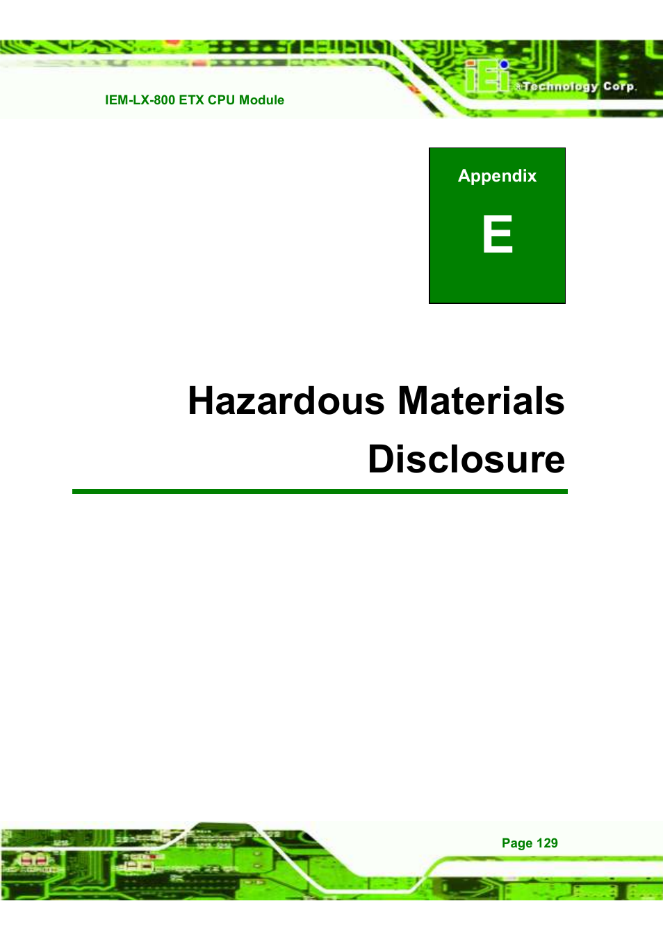 Dhazardous materials disclosure | IEI Integration IEM-LX v1.10 User Manual | Page 145 / 152