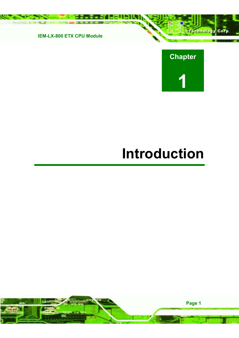 1introduction, Chapter | IEI Integration IEM-LX v1.10 User Manual | Page 17 / 152