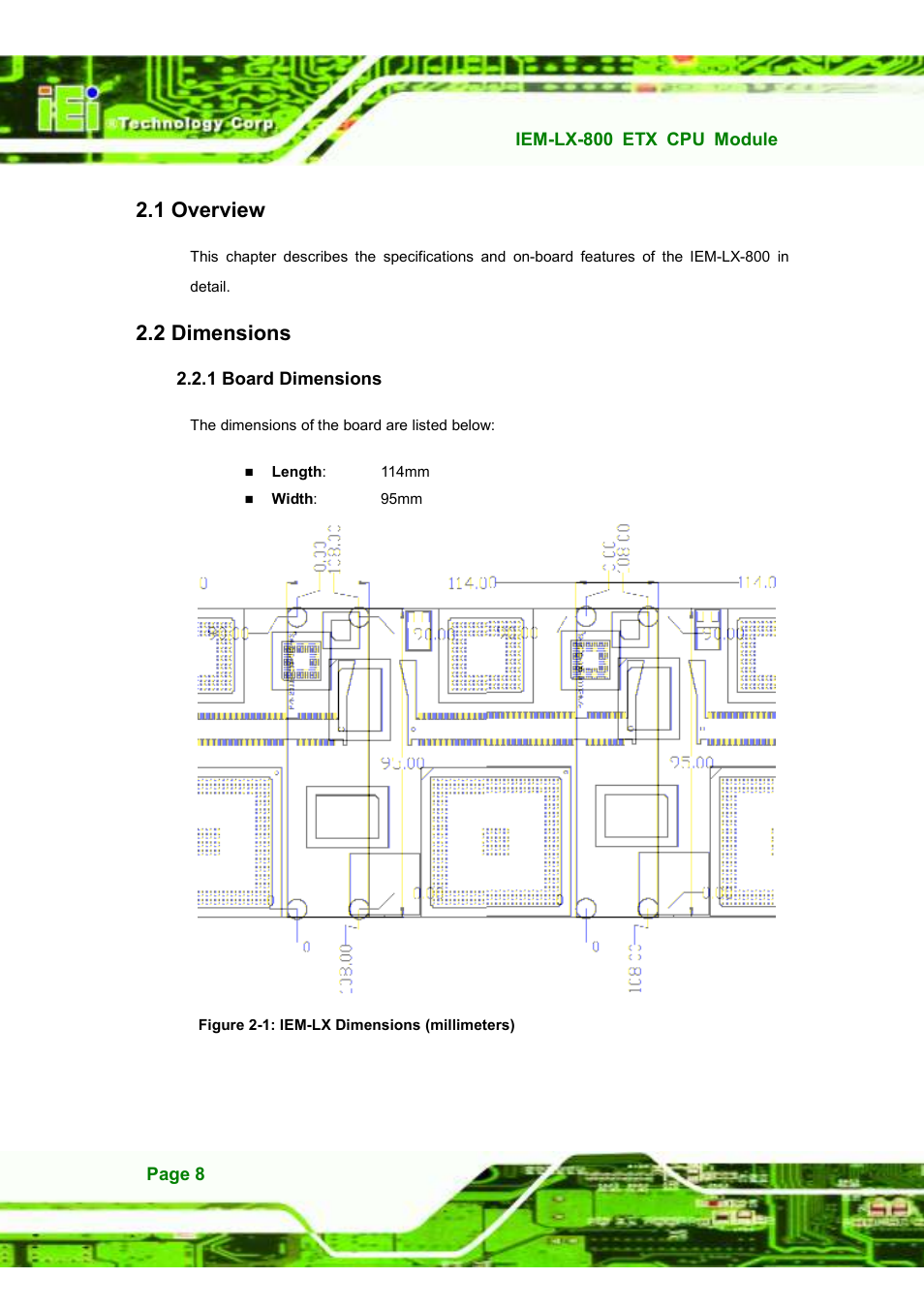 1 overview, 2 dimensions | IEI Integration IEM-LX v1.10 User Manual | Page 24 / 152