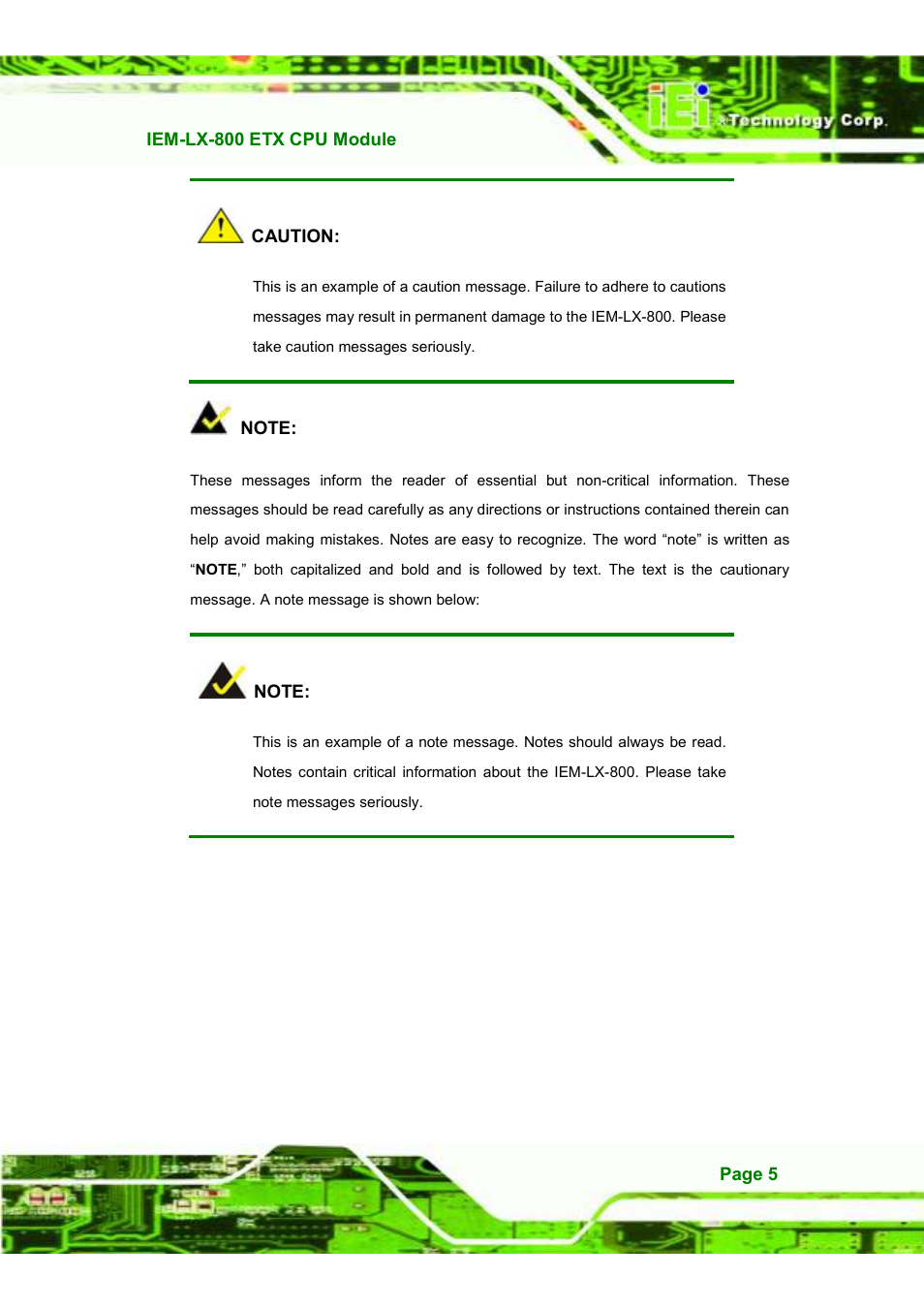 IEI Integration IEM-LX v1.10 User Manual | Page 5 / 152