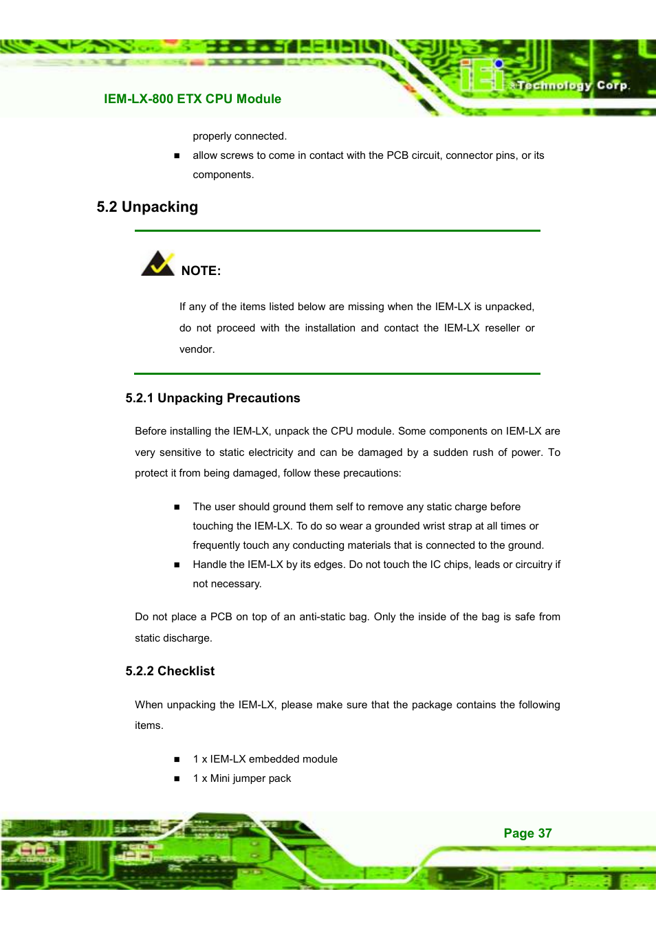 2 unpacking | IEI Integration IEM-LX v1.10 User Manual | Page 53 / 152