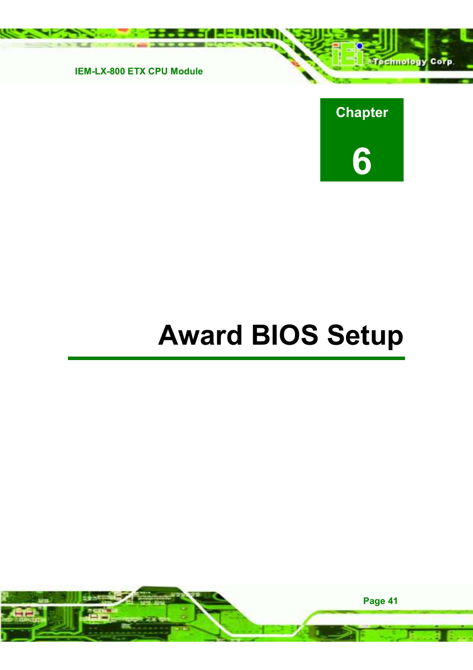 6award bios setup | IEI Integration IEM-LX v1.10 User Manual | Page 57 / 152