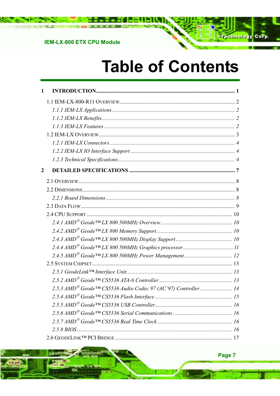 IEI Integration IEM-LX v1.10 User Manual | Page 7 / 152