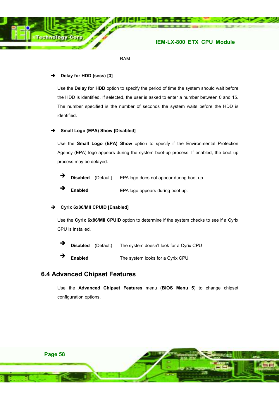 4 advanced chipset features | IEI Integration IEM-LX v1.10 User Manual | Page 74 / 152