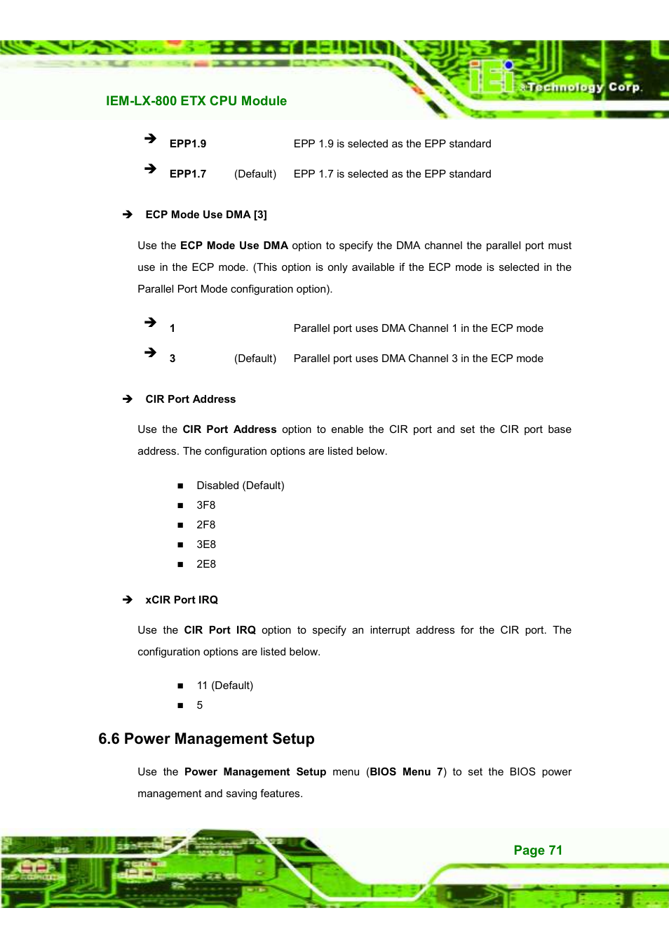 6 power management setup | IEI Integration IEM-LX v1.10 User Manual | Page 87 / 152