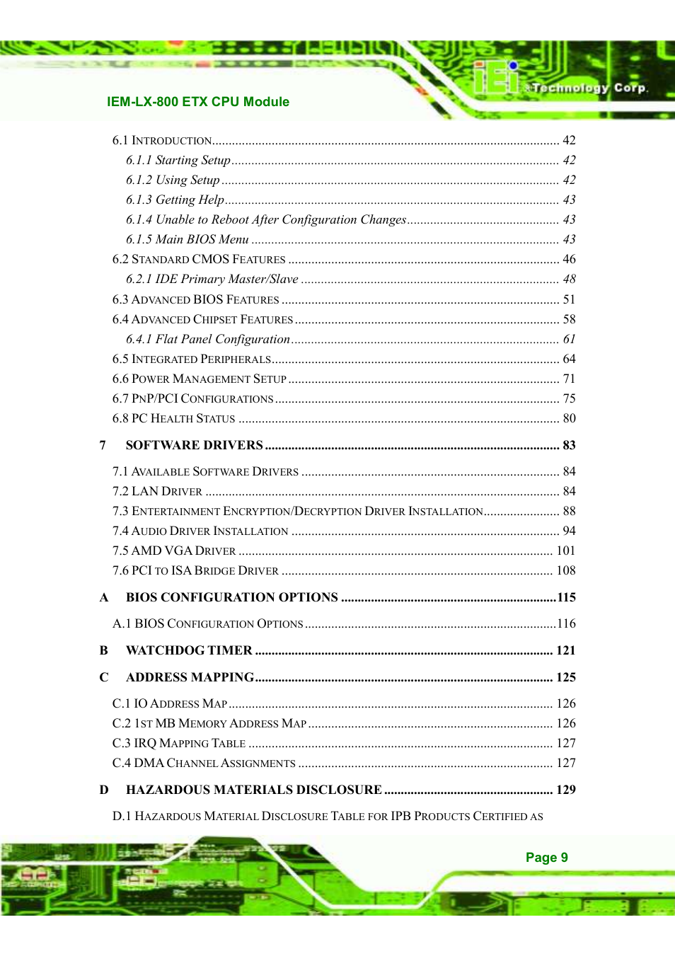 IEI Integration IEM-LX v1.10 User Manual | Page 9 / 152