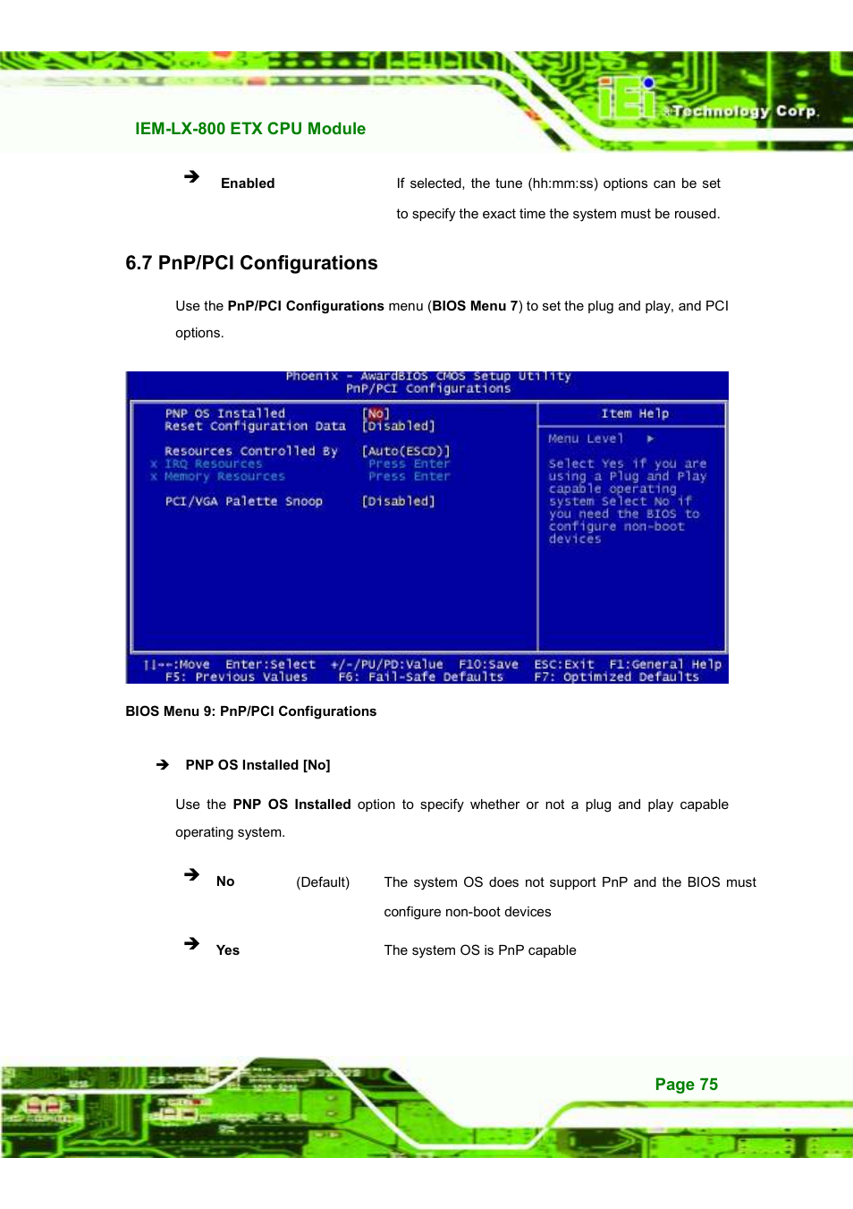 7 pnp/pci configurations | IEI Integration IEM-LX v1.10 User Manual | Page 91 / 152