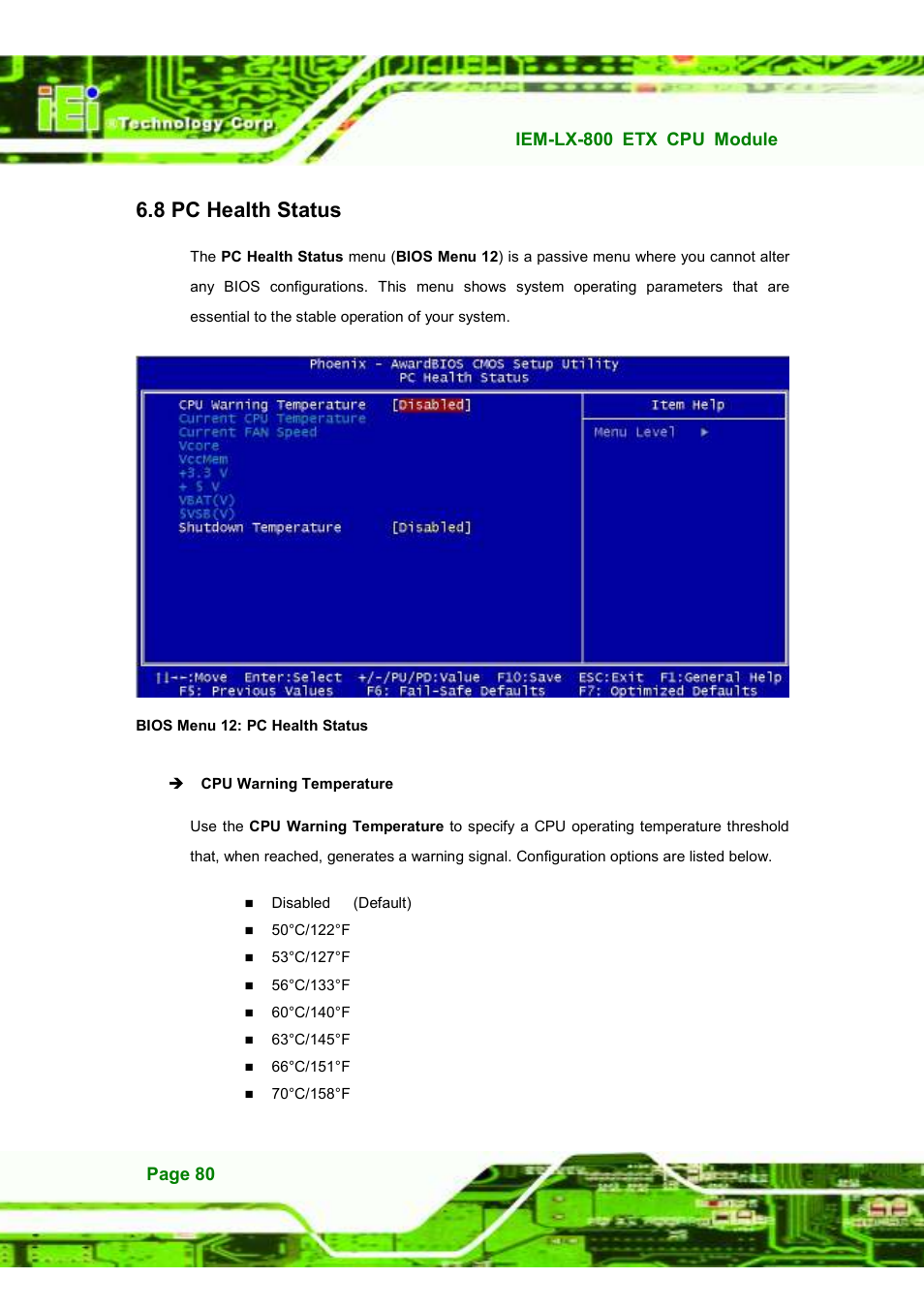 8 pc health status | IEI Integration IEM-LX v1.10 User Manual | Page 96 / 152