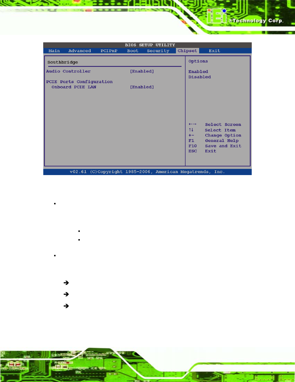 Bios menu 23: southbridge chipset configuration | IEI Integration IEM-945GSE User Manual | Page 99 / 148