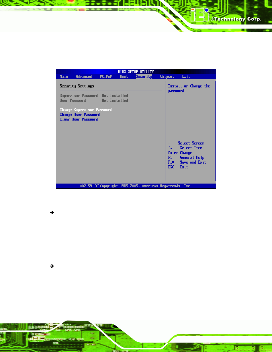6 security, Ecurity | IEI Integration IEM-9452 User Manual | Page 107 / 172
