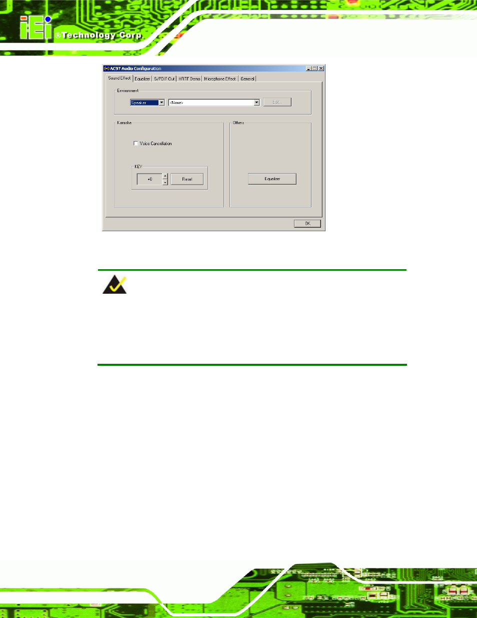 G.2.2 sound effect manager configuration options | IEI Integration IEM-9452 User Manual | Page 166 / 172